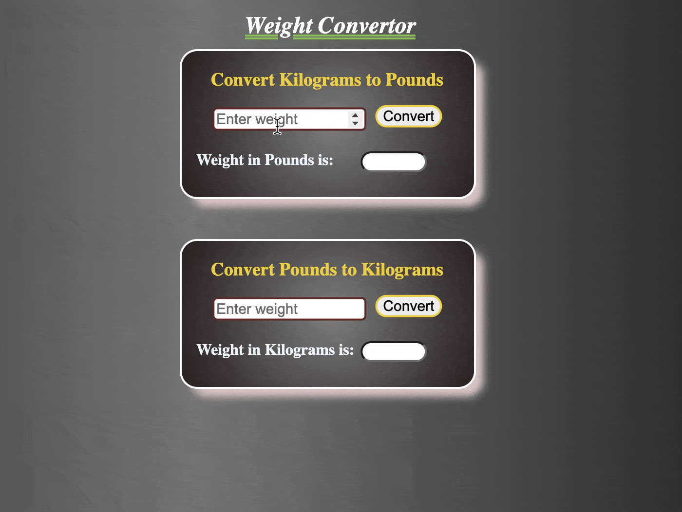 Weight Conversion